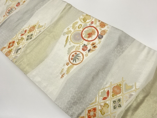 JAPANESE NAGOYA OBI / WOVEN SHOCHIKUBAI